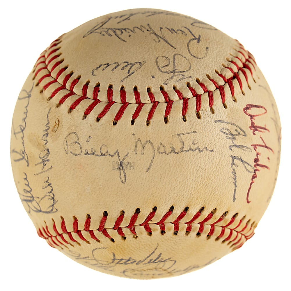 1976 New York Yankees American League Champions Team-Signed Baseball with Yogi Berra