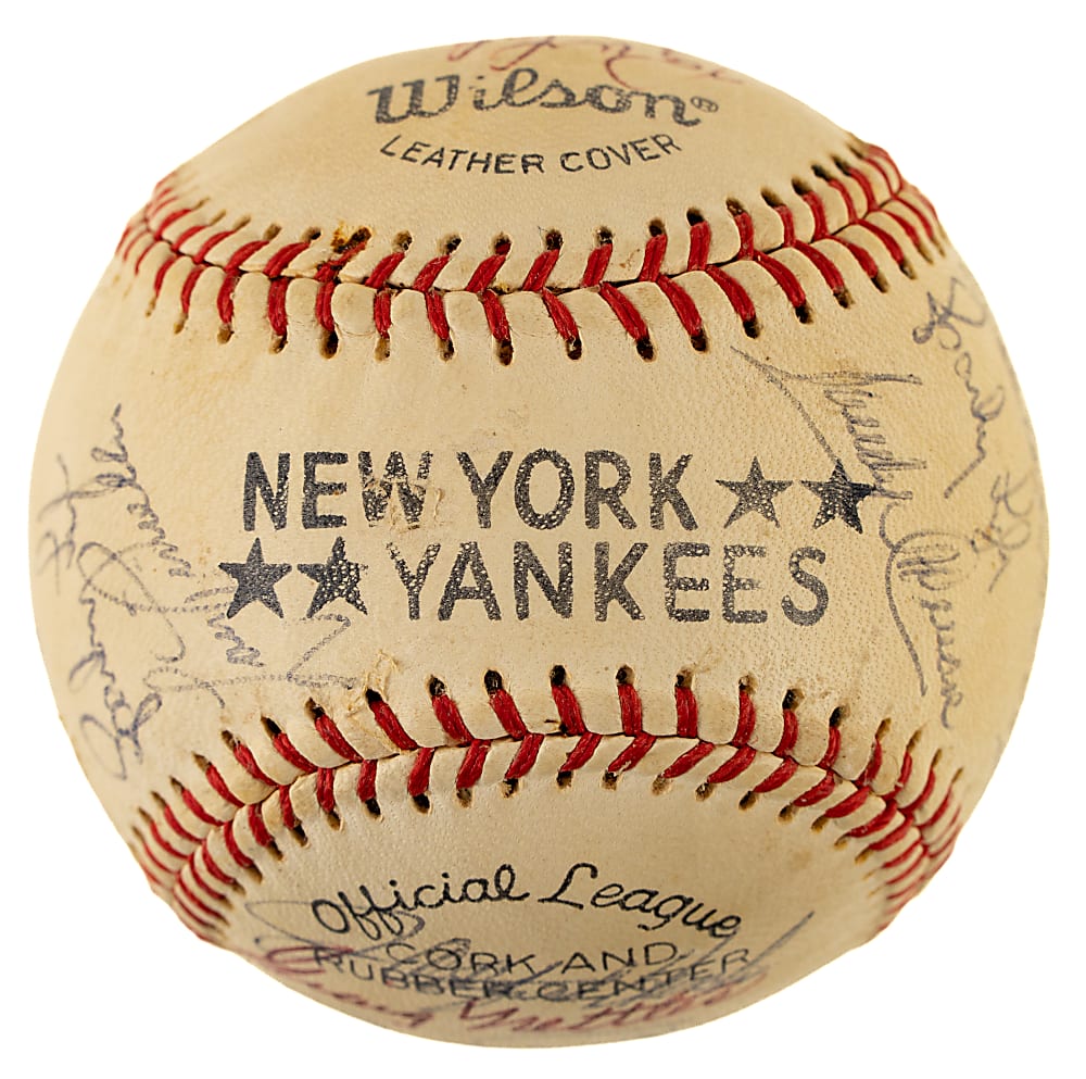 1976 New York Yankees American League Champions Team-Signed Baseball with Yogi Berra