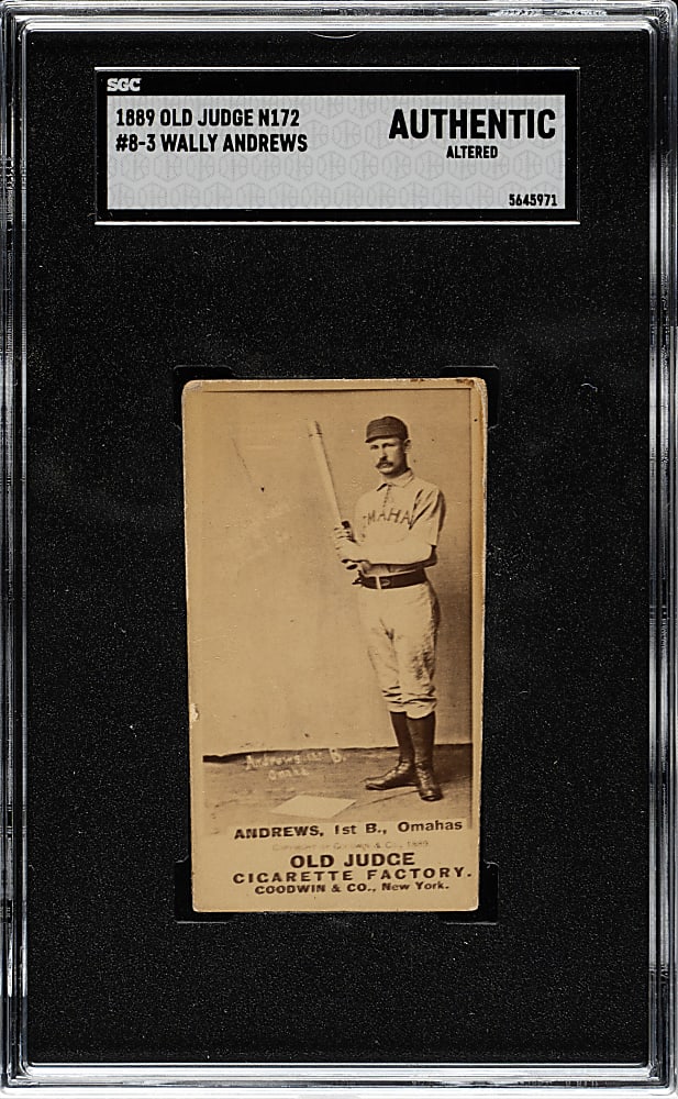 1889 N172 Old Judge Wally Andrews SGC Authentic