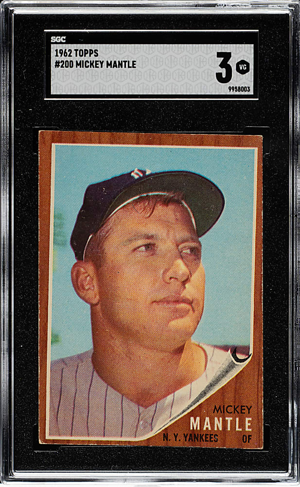 1962 Topps #200 Mickey Mantle SGC VG 3