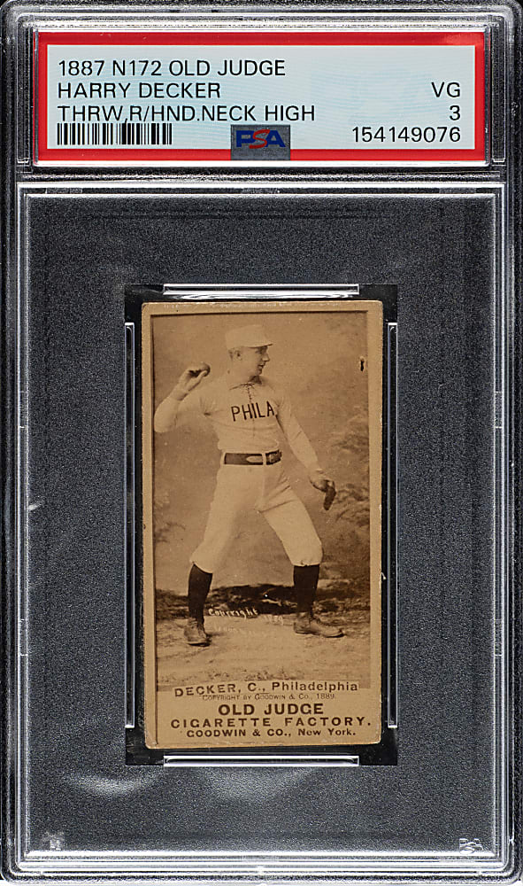 1889 N172 Old Judge Harry Decker PSA VG 3