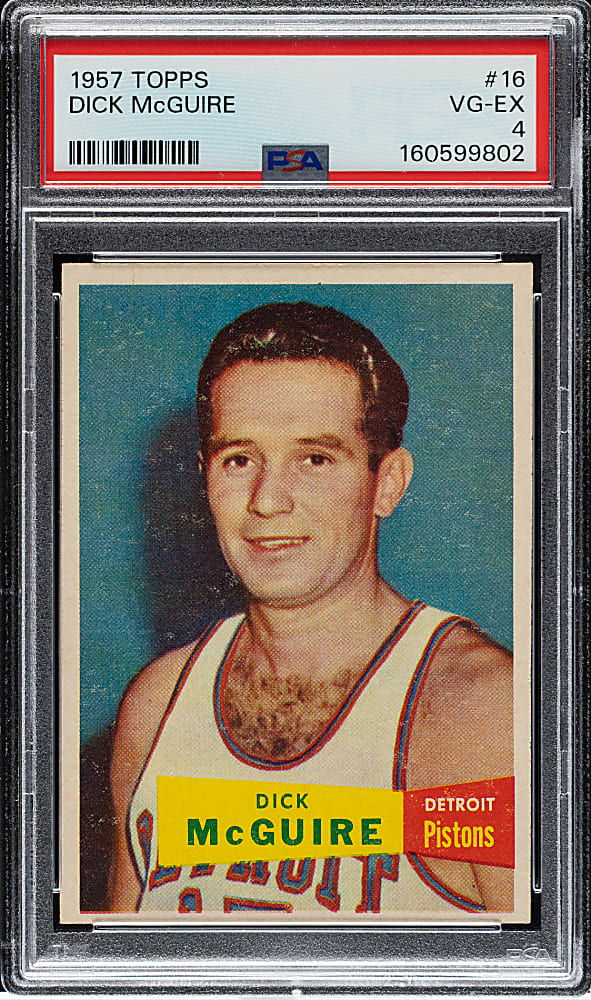 1957-1958 Topps Basketball #16 Dick McGuire Rookie PSA VG-EX 4