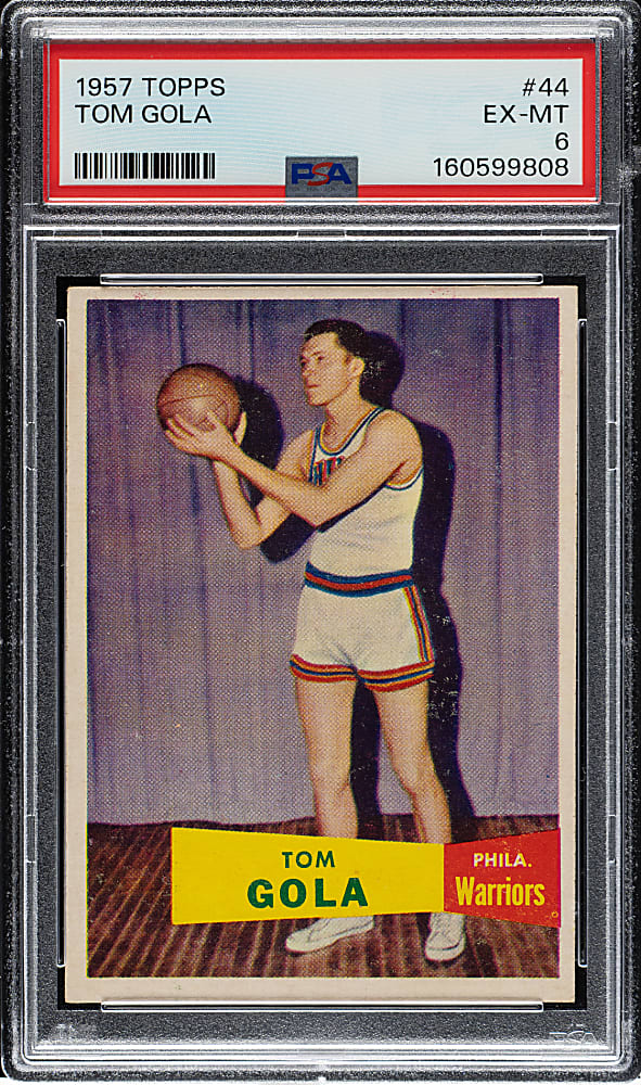 1957-1958 Topps Basketball #44 Tom Gola Rookie PSA EX-MT 6