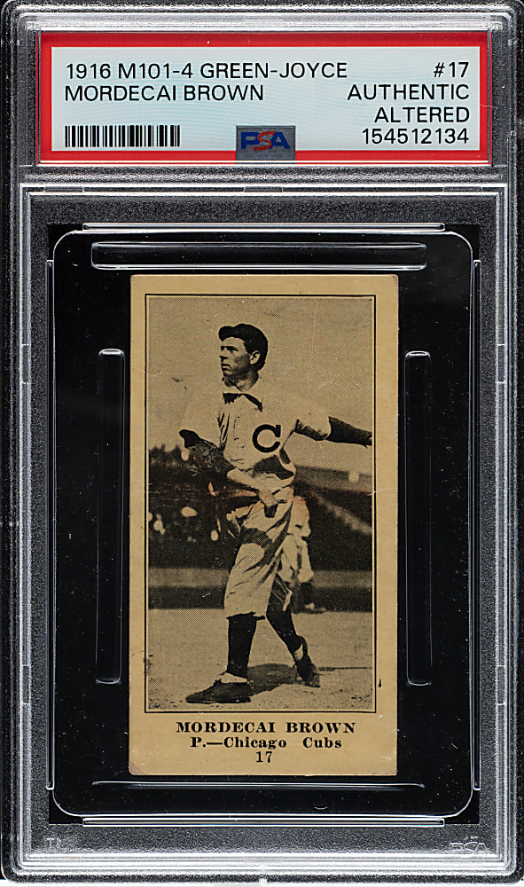 1916 M101-4 Green Joyce #17 Mordecai Brown PSA Authentic