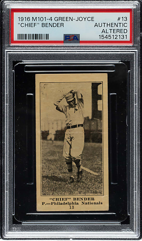 1916 M101-4 Green Joyce #13 Chief Bender PSA Authentic