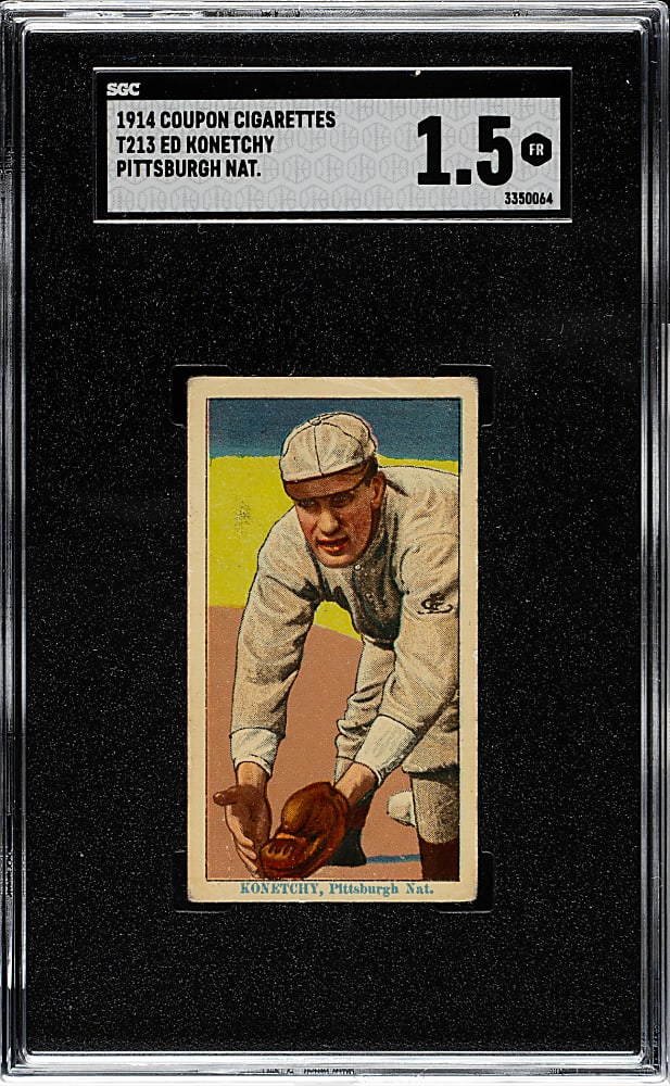 1914 T213 Coupon Cigarettes (Type 2) Ed Konetchy Pittsburgh Pirates SGC FAIR 1.5