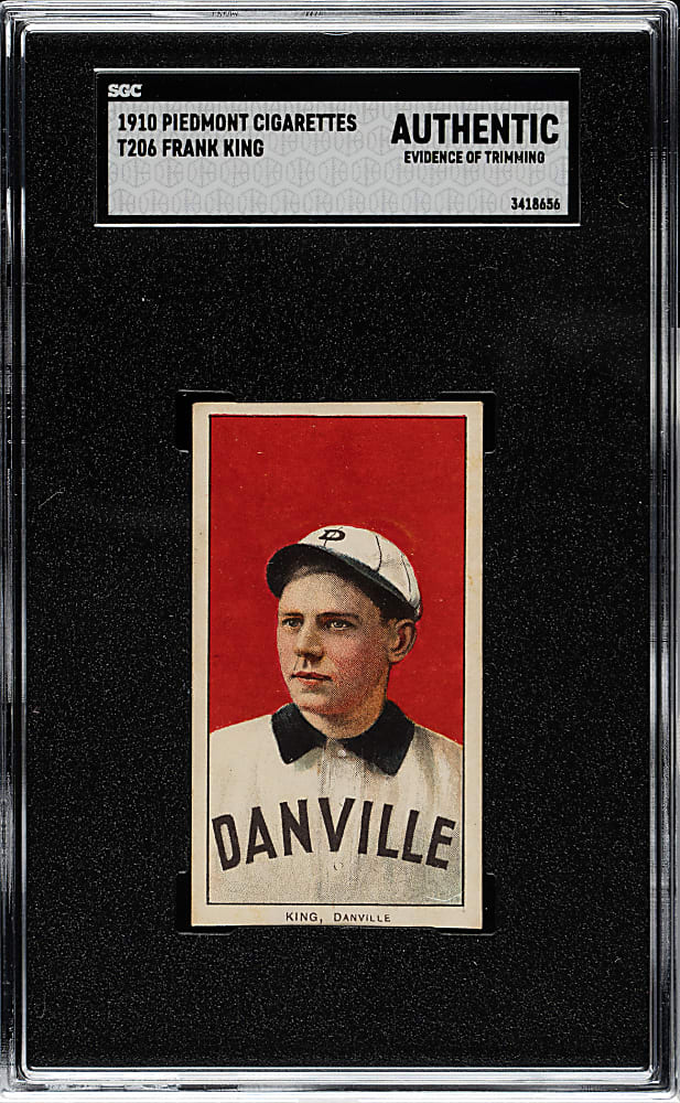 1909-1911 T206 White Border Frank King Southern Leaguer SGC Authentic
