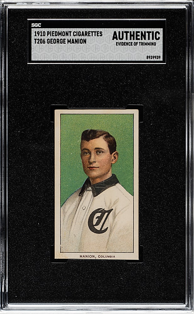 1909-1911 T206 White Border George Manion Southern Leaguer SGC Authentic