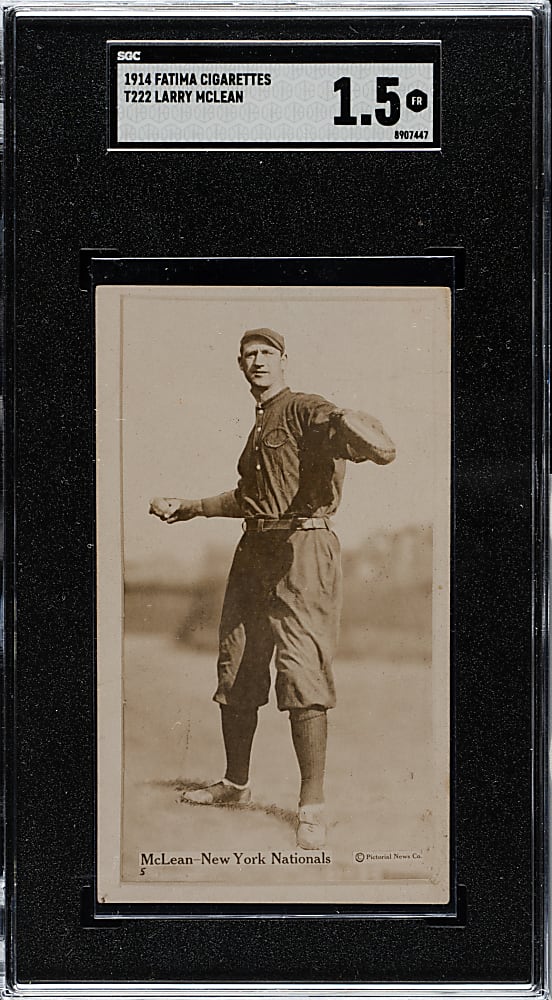 1914 T222 Fatima Cigarettes Larry McLean SGC FAIR 1.5