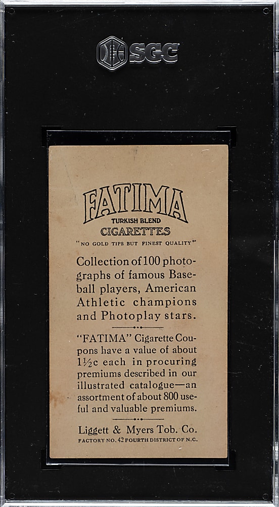 1914 T222 Fatima Cigarettes Larry McLean SGC FAIR 1.5