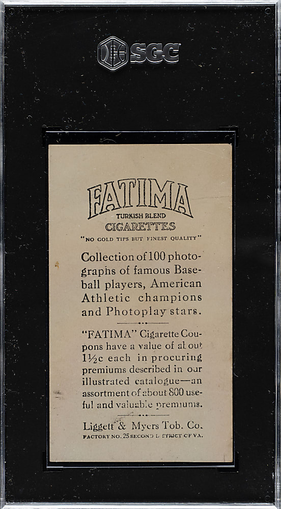 1914 T222 Fatima Cigarettes Ed Reulbach SGC GOOD 2