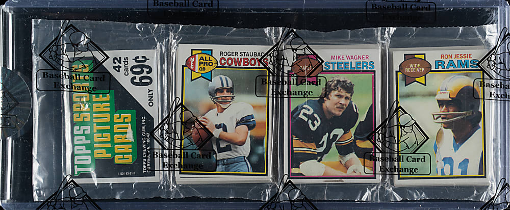 1979 Topps Football Unopened Rack Pack - Roger Staubach on Top - BBCE