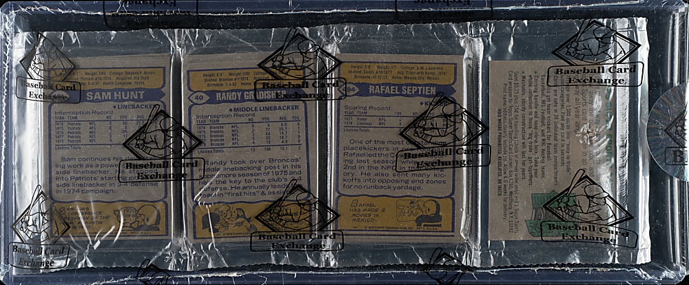 1979 Topps Football Unopened Rack Pack - Walter Payton on Top - BBCE