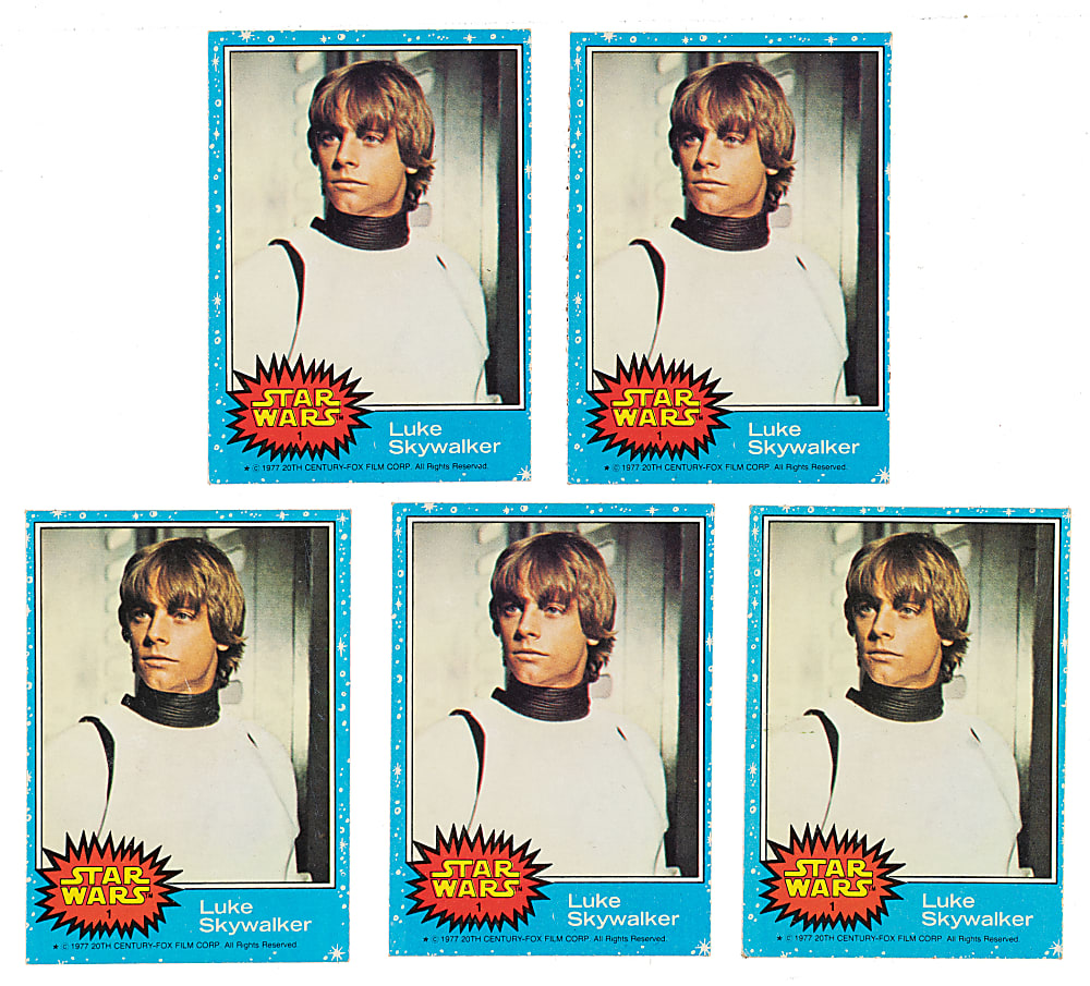 1977 Topps "Star Wars" #1 Luke Skywalker Collection (5)