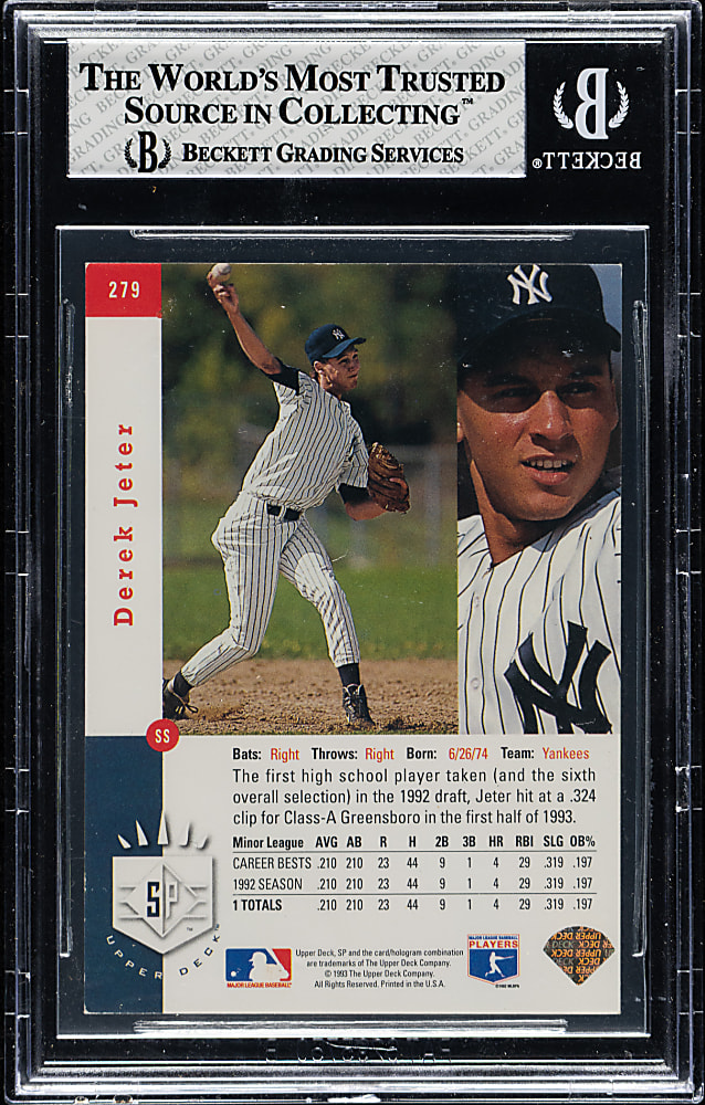 1993 Upper Deck SP Foil #279 Derek Jeter Rookie BGS NM+ 7.5