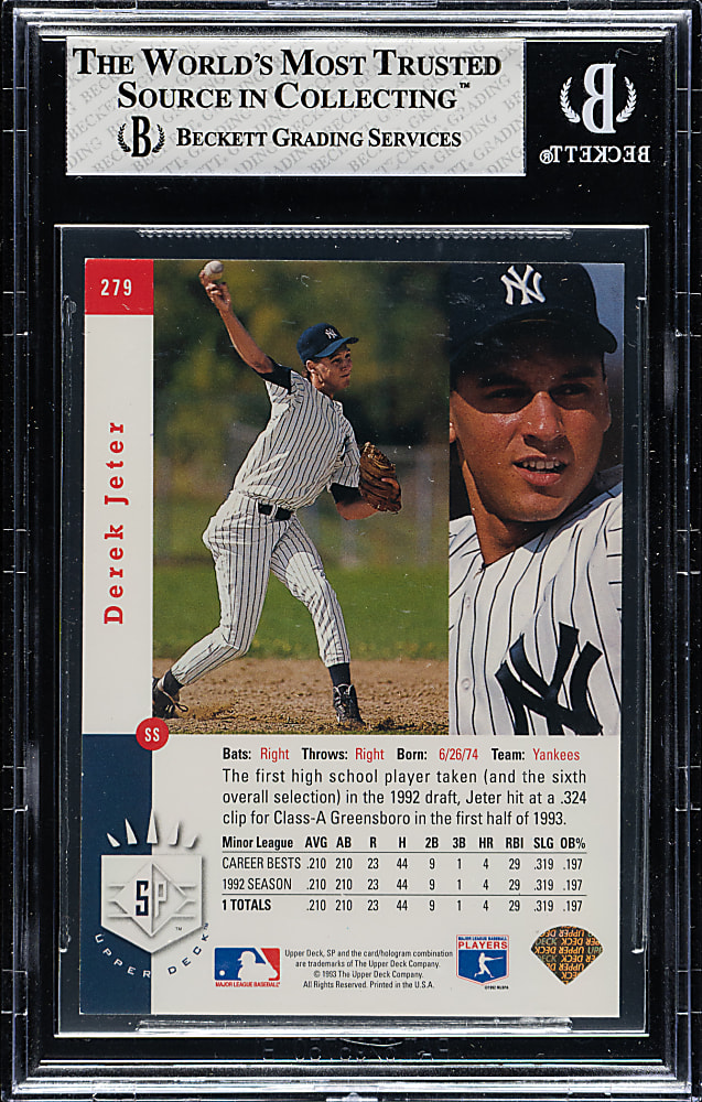 1993 Upper Deck SP Foil #279 Derek Jeter Rookie BGS NM+ 7.5