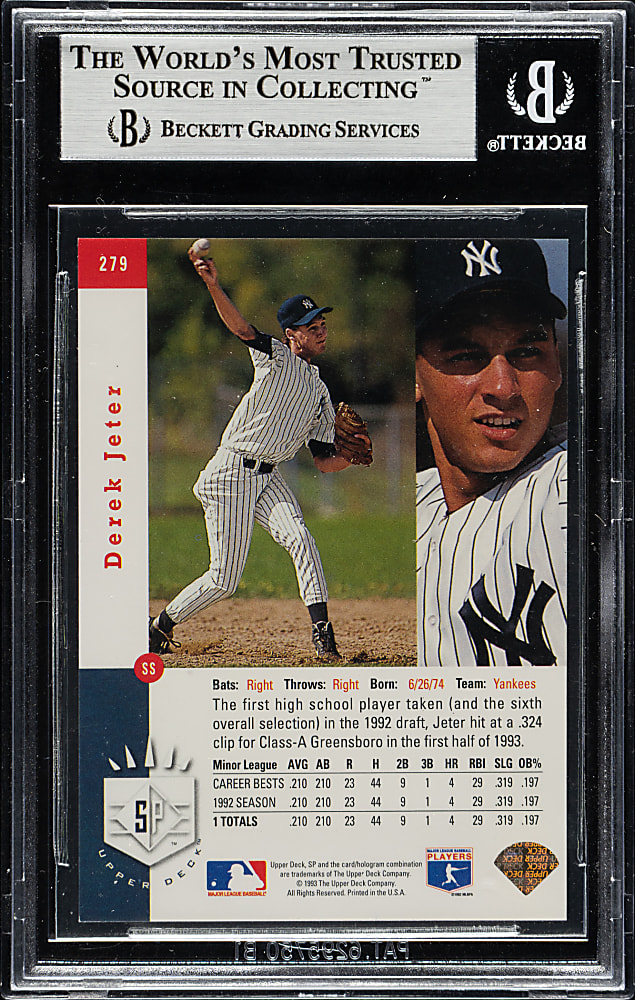 1993 Upper Deck SP Foil #279 Derek Jeter Rookie BGS NM-MT+ 8.5