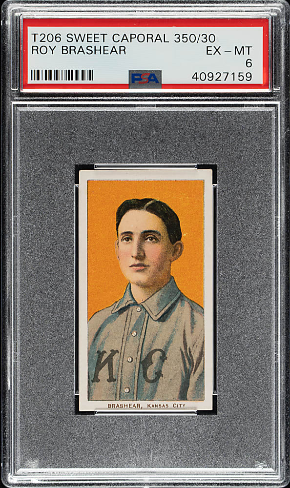1909-1911 T206 White Border Roy Brashear PSA EX-MT 6