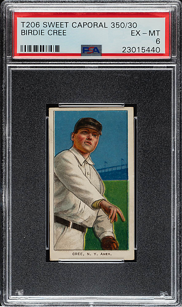 1909-1911 T206 White Border Birdie Cree PSA EX-MT 6