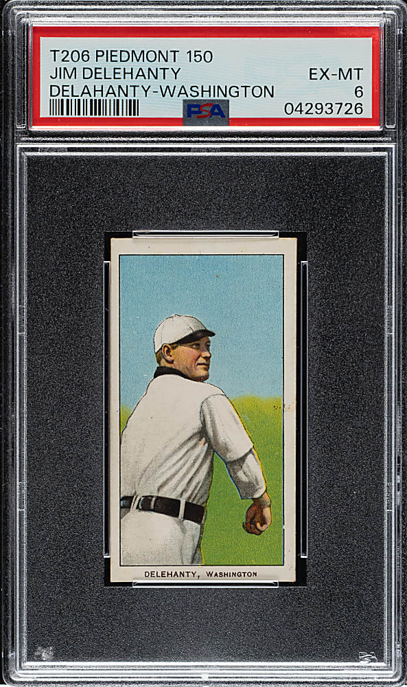 1909-1911 T206 White Border Jim Delehanty PSA EX-MT 6