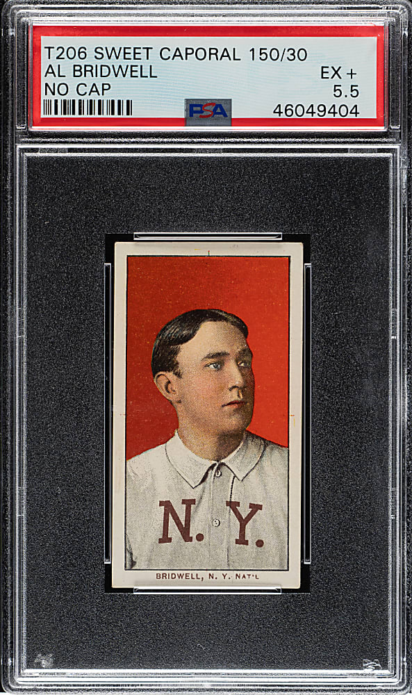 1909-1911 T206 White Border Al Bridwell Portrait No Cap PSA EX+ 5.5