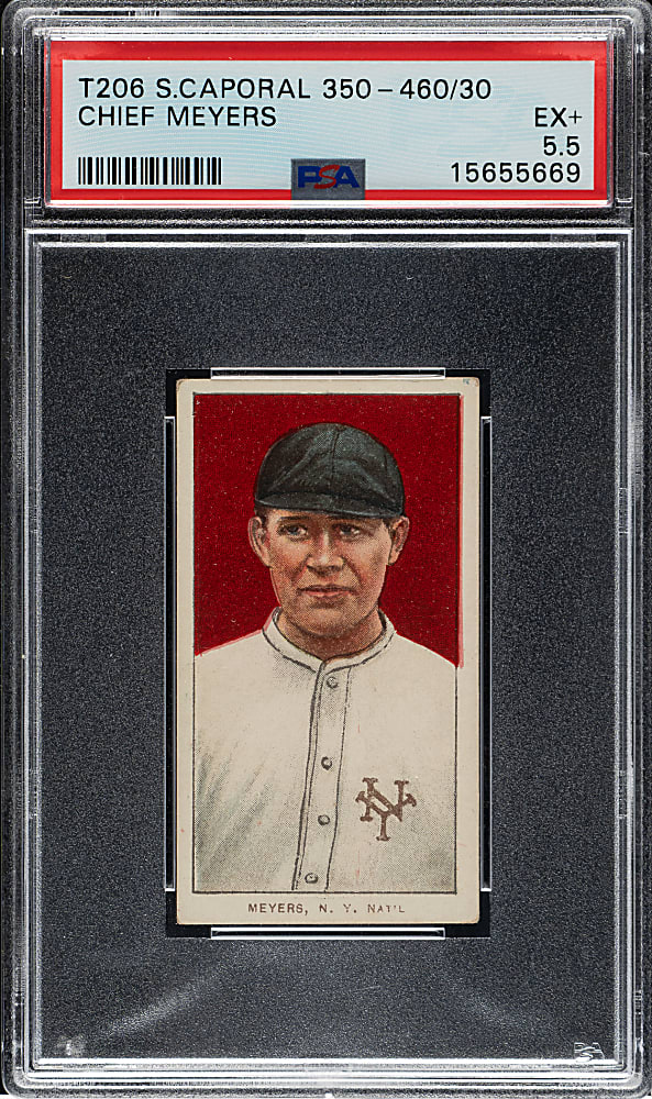 1909-1911 T206 White Border Chief Meyers PSA EX+ 5.5