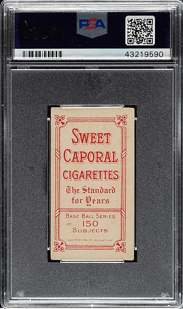 1909-1911 T206 White Border Hal Chase Throwing Dark Cap PSA VG-EX+ 4.5