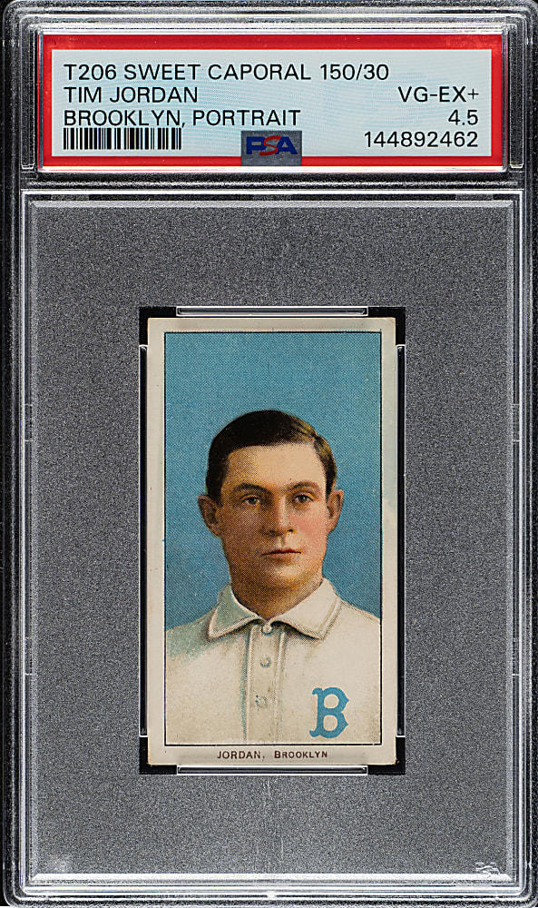 1909-1911 T206 White Border Tim Jordan Portrait PSA VG-EX+ 4.5