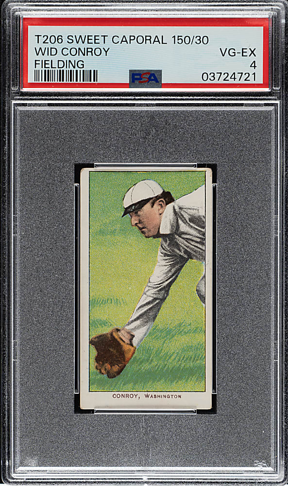 1909-1911 T206 White Border Wid Conroy Fielding PSA VG-EX 4