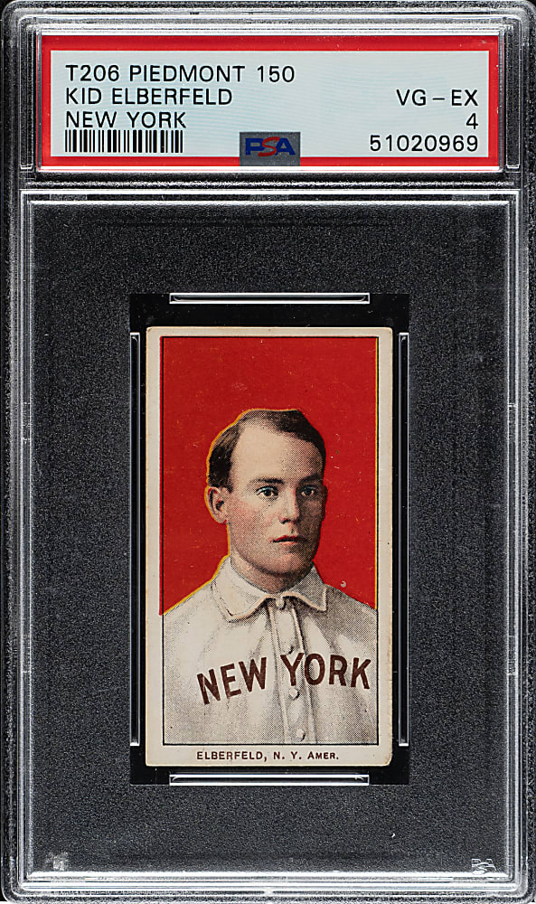1909-1911 T206 White Border Kid Elberfeld Portrait New York PSA VG-EX 4