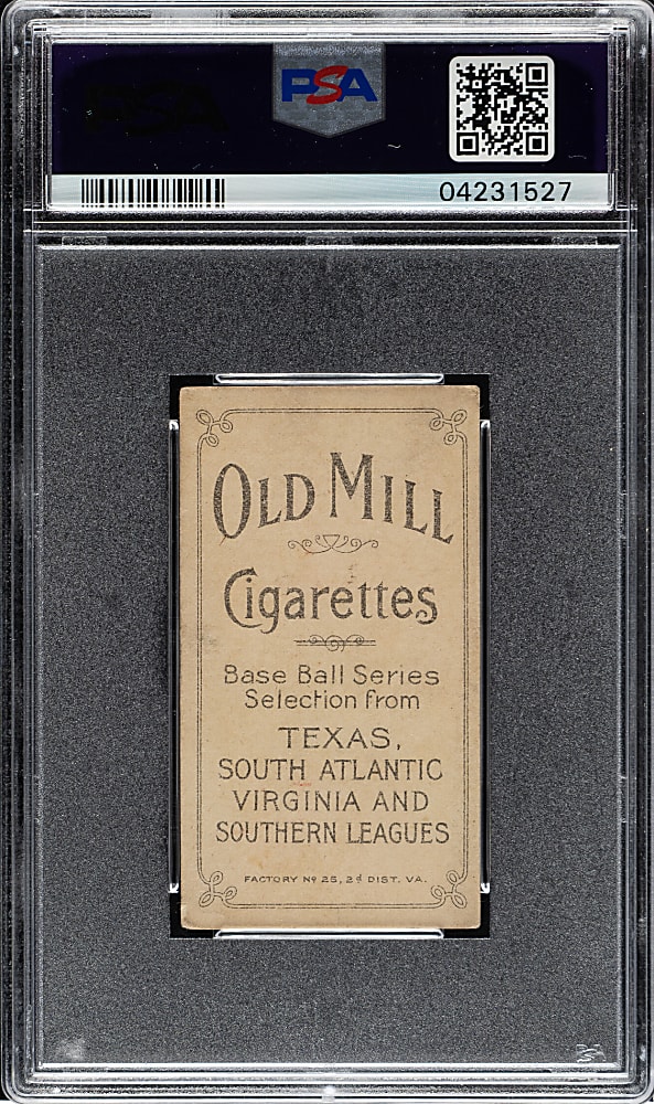 1909-1911 T206 White Border James Lafitte Southern Leaguer PSA VG-EX 4 - Old Mill Back