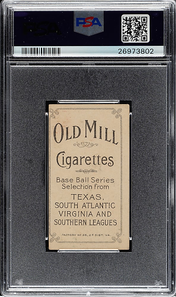 1909-1911 T206 White Border Scoops Carey Southern Leaguer PSA VG-EX 4 - Old Mill Back