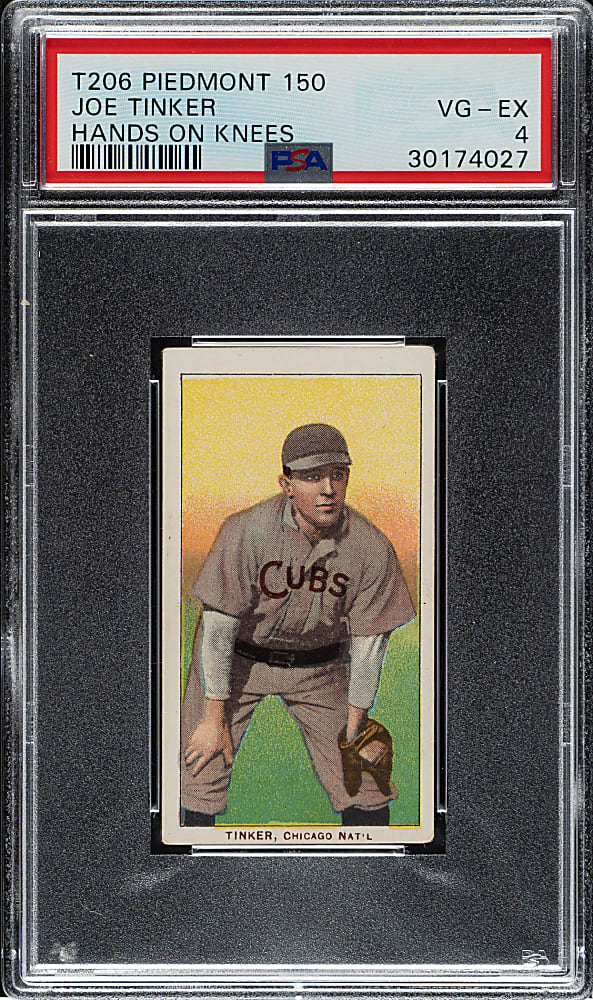 1909-1911 T206 White Border Joe Tinker Hands on Knees PSA VG-EX 4