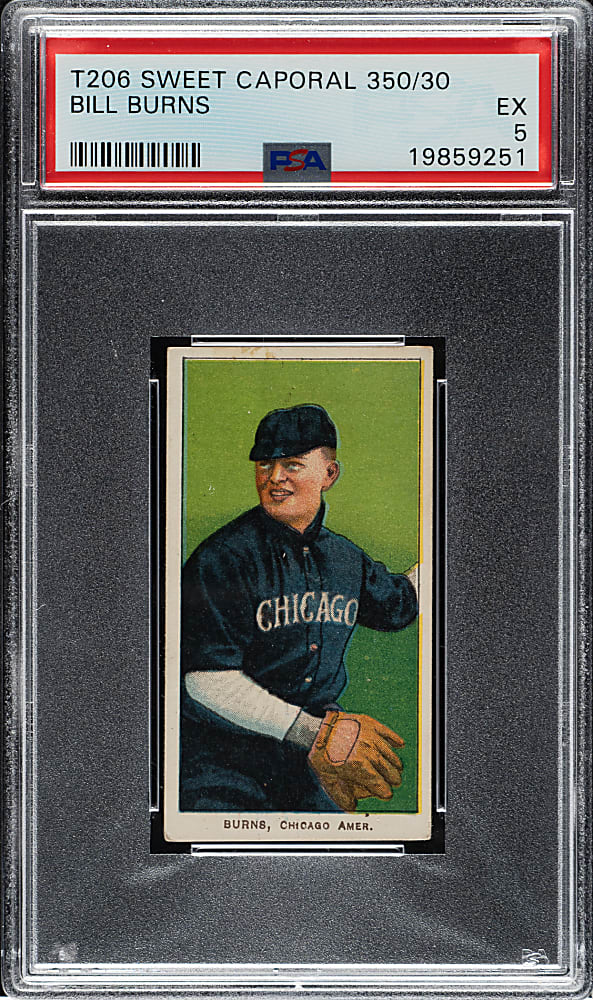 1909-1911 T206 White Border Bill Burns PSA EX 5