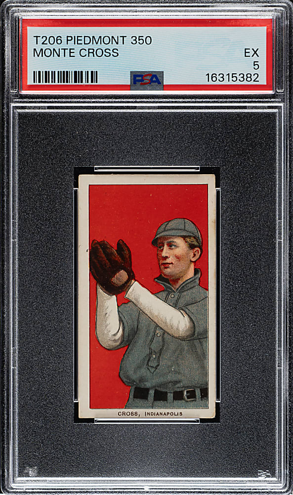 1909-1911 T206 White Border Monte Cross PSA EX 5