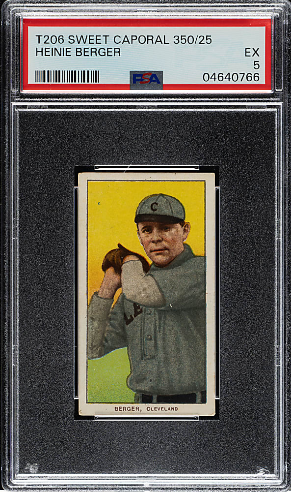 1909-1911 T206 White Border Heinie Berger PSA EX 5