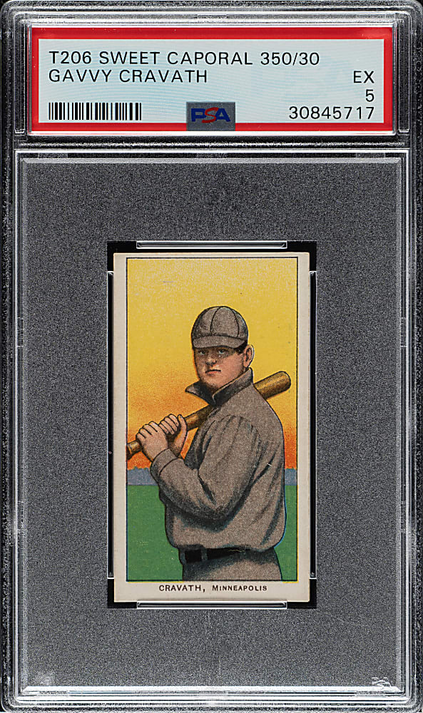 1909-1911 T206 White Border Gavvy Cravath PSA EX 5