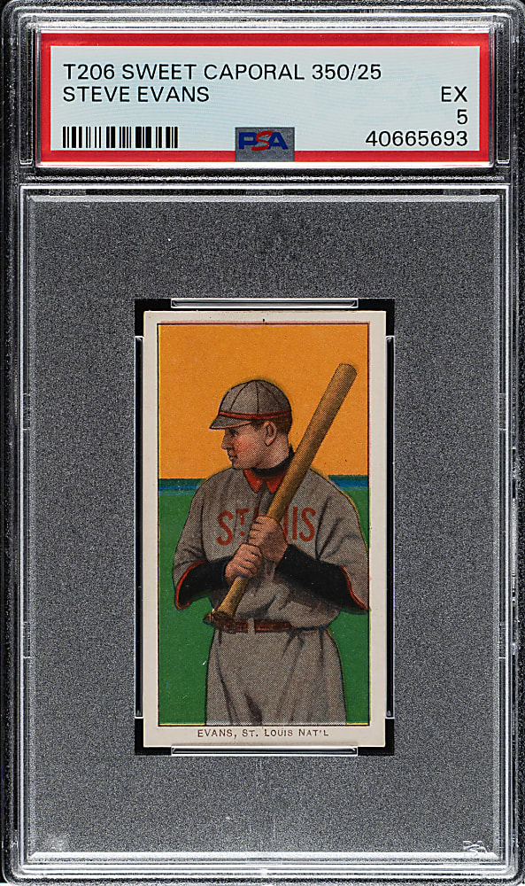 1909-1911 T206 White Border Steve Evans PSA EX 5