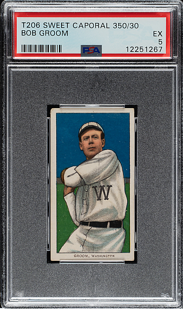 1909-1911 T206 White Border Bob Groom PSA EX 5