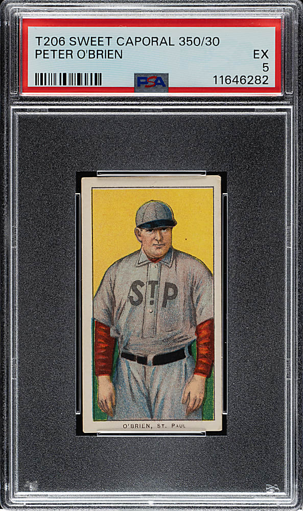 1909-1911 T206 White Border Peter O'Brien PSA EX 5
