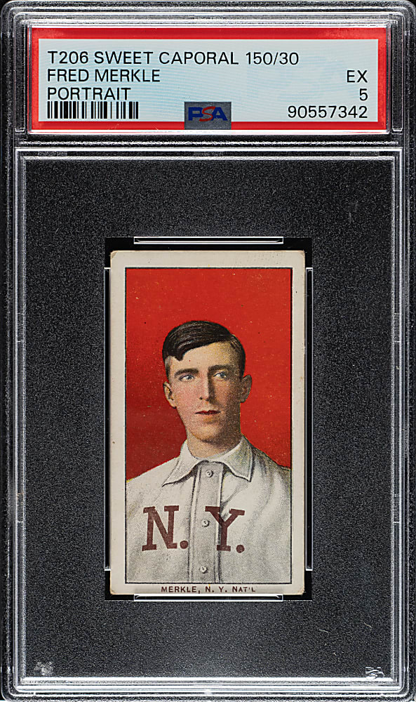 1909-1911 T206 White Border Fred Merkle Portrait PSA EX 5