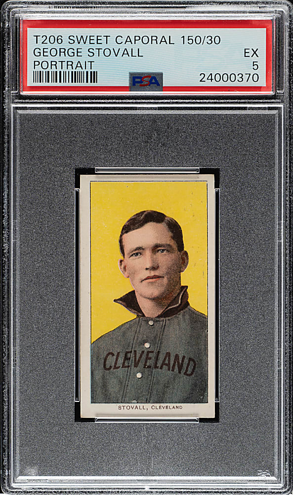 1909-1911 T206 White Border George Stovall Portrait PSA EX 5