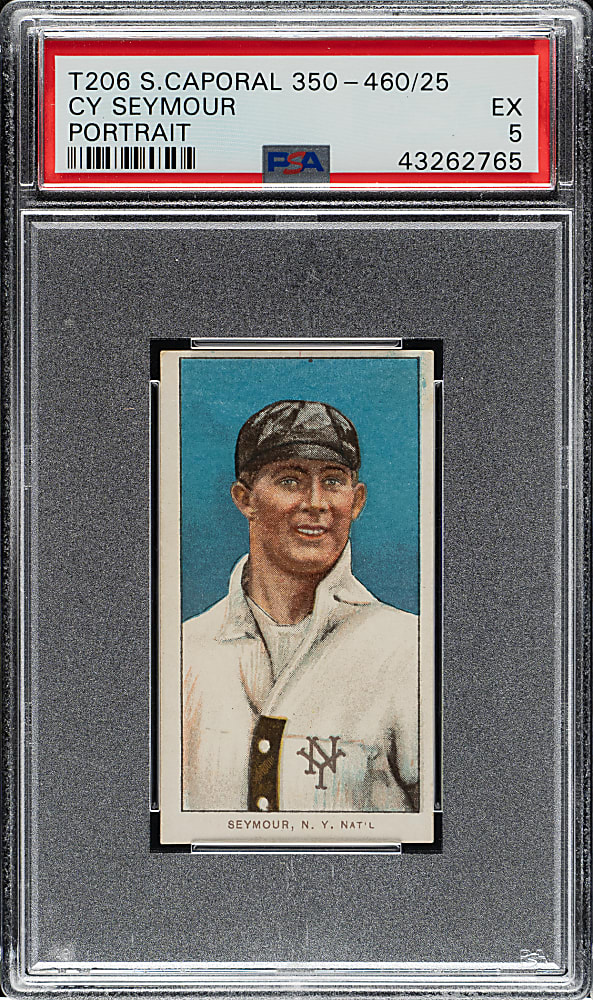 1909-1911 T206 White Border Cy Seymour Portrait PSA EX 5