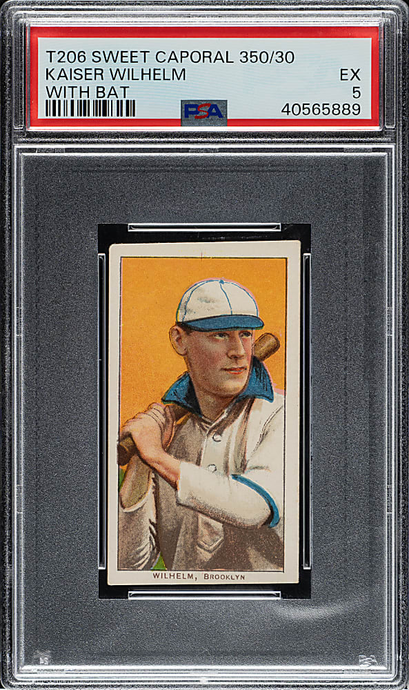 1909-1911 T206 White Border Kaiser Wilhelm with Bat PSA EX 5