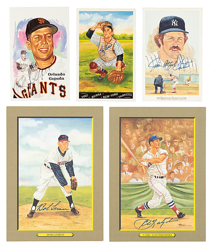 Signed Perez-Steele Card Collection (10): Hall of Fame Postcards, Celebration, Great Moments, and Master Works