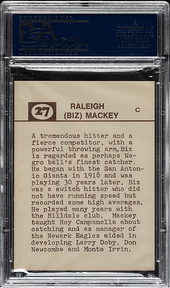 1974 Laughlin Old-Time Black Stars #27 Biz Mackey PSA NM-MT 8