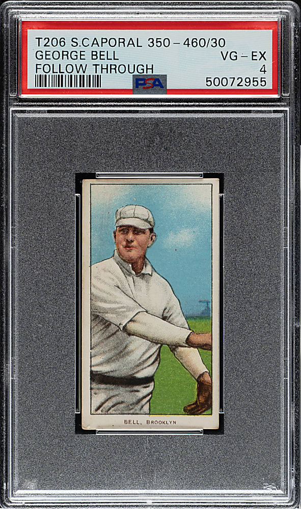 1909-1911 T206 White Border George Bell Follow Through PSA VG-EX 4