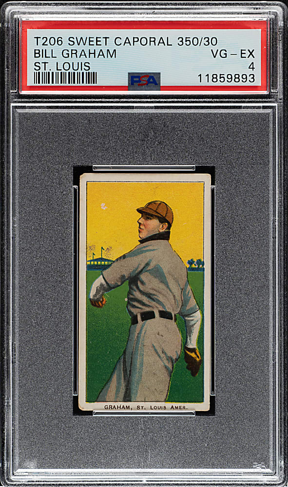 1909-1911 T206 White Border Bill Graham PSA VG-EX 4