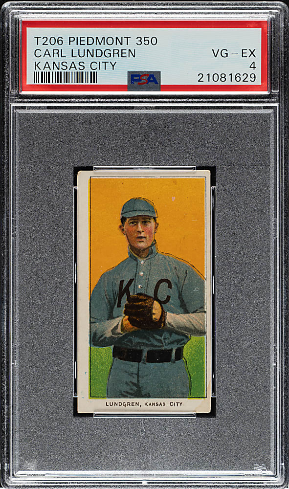 1909-1911 T206 White Border Carl Lundgren Kansas City PSA VG-EX 4