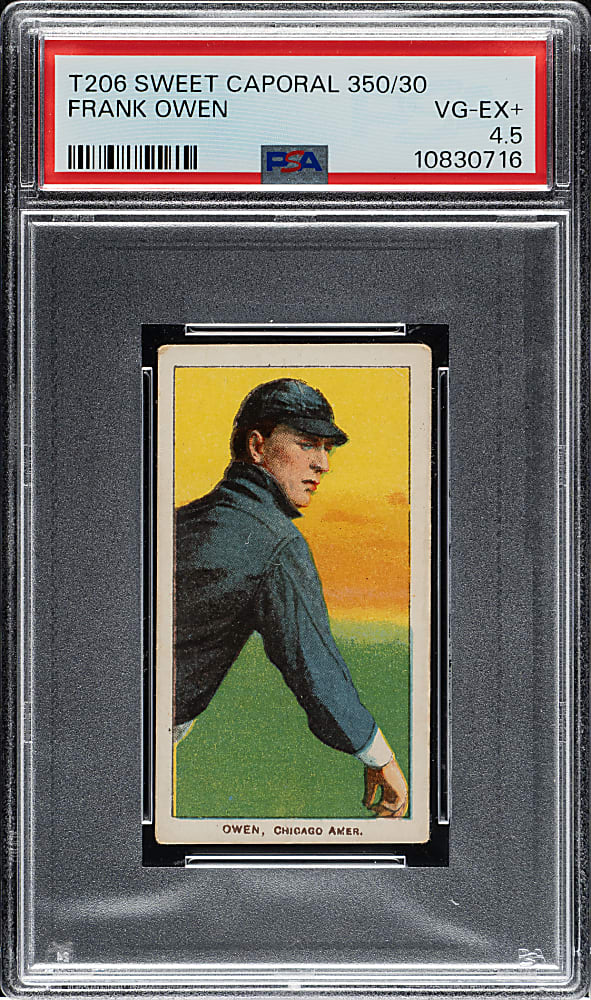 1909-1911 T206 White Border Frank Owen PSA VG-EX+ 4.5